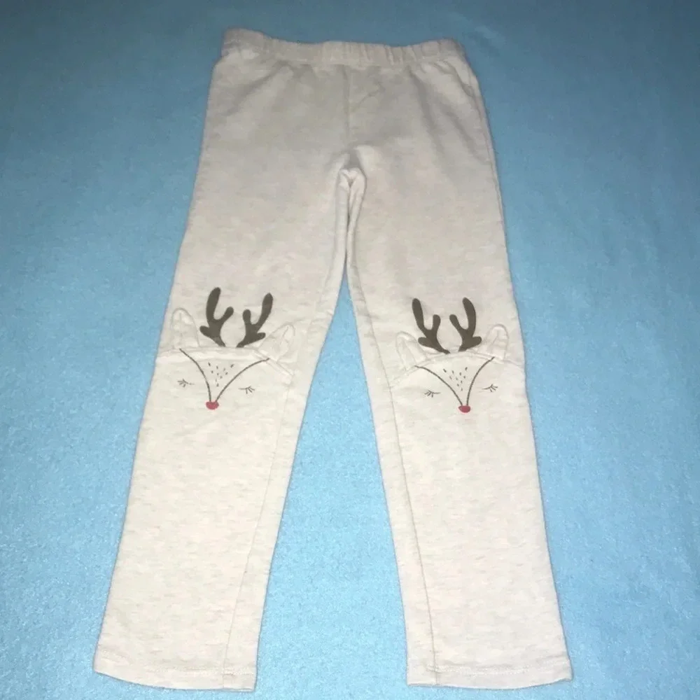 BABY GAP Rudolph leggings light gray elastic waistband size 5